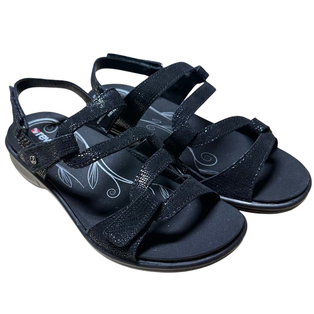 Revere Emerald Black Lizard Women's Sandal Size 9 Wide New In Box Condition